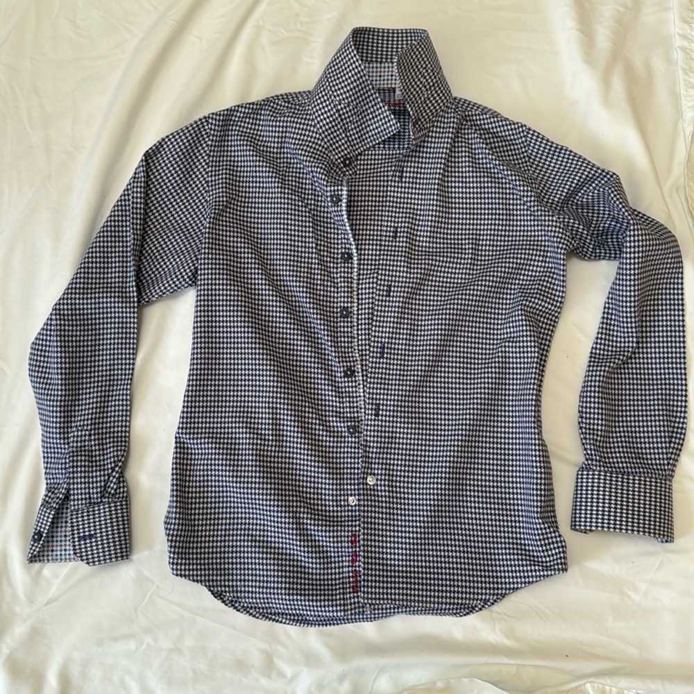 Robert graham boys men’s button down shirt Pattern Houndstooth